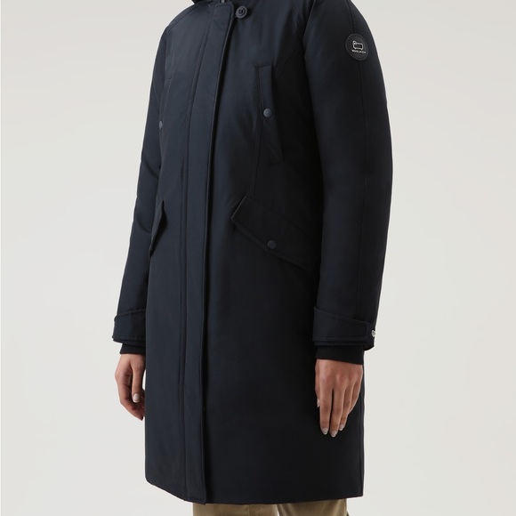 WOOLRICH Keating Long Parka in Ramar Cloth Dark Navy - Picture 4 of 16